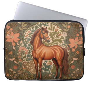 Vacker brun häst inspirerad av William Morris Laptop Fodral