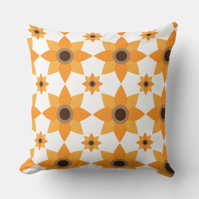 vacker brunkolskudde av blommönster kudde (Framsida)