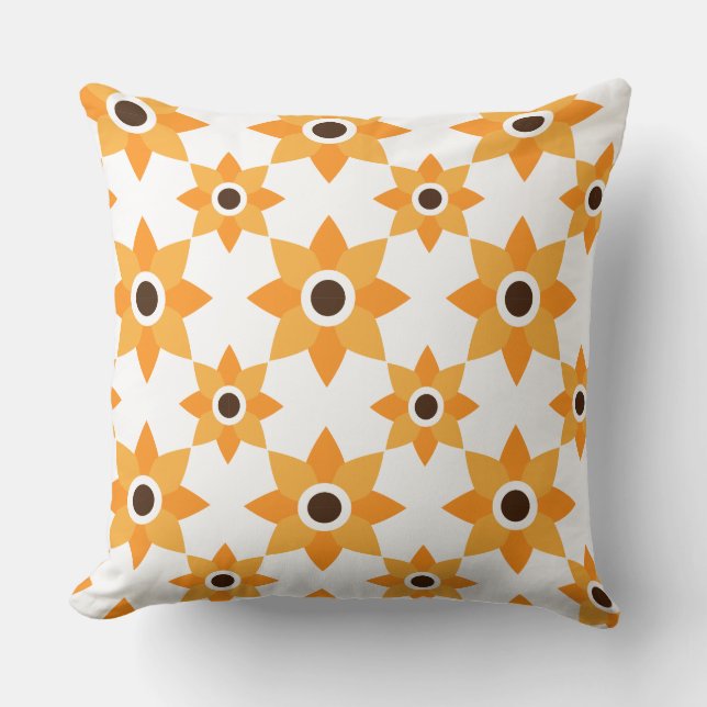 vacker brunkolskudde av blommönster kudde (Framsida)