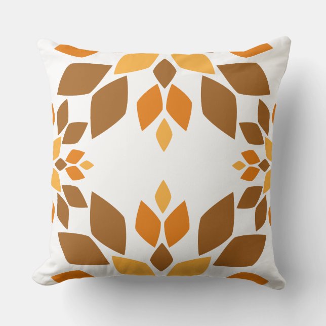 vacker brunkolskudde av blommönster kudde (Framsida)