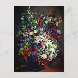 Vacker bukett blommor i en vas vykort