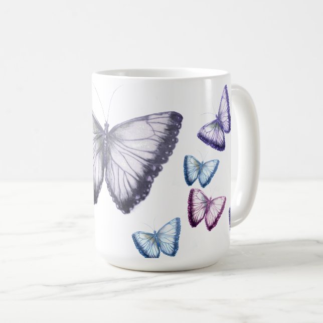 Vacker Butterflies Cute Kaffemugg (Framsida höger)