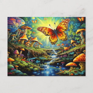 Vacker Butterflies Fantasy Vykort