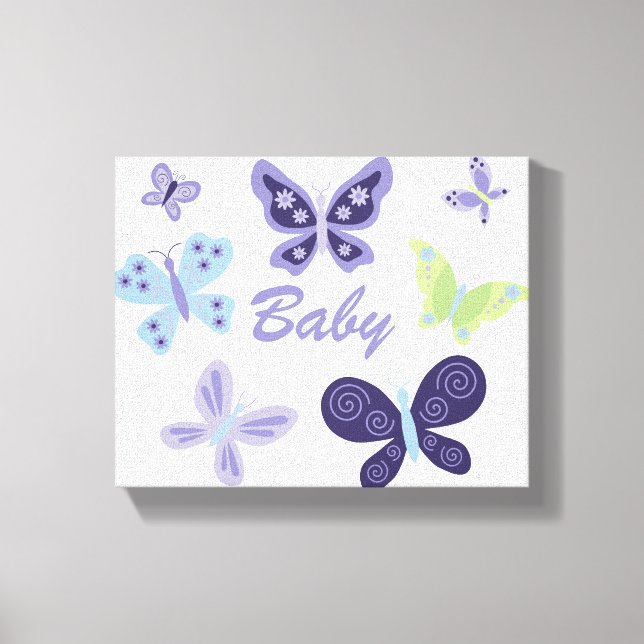 Vacker Butterflies Nursery (10"x8") Canvastryck (Framsida)
