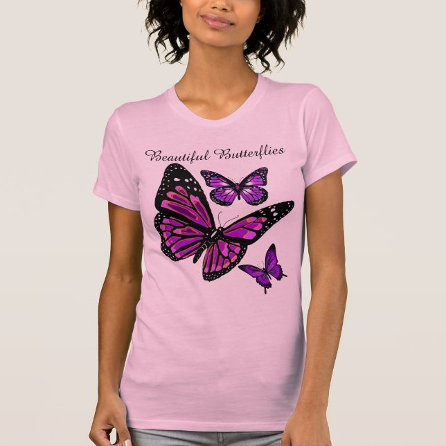 Vacker Butterflies T-Shirt (Framsida)
