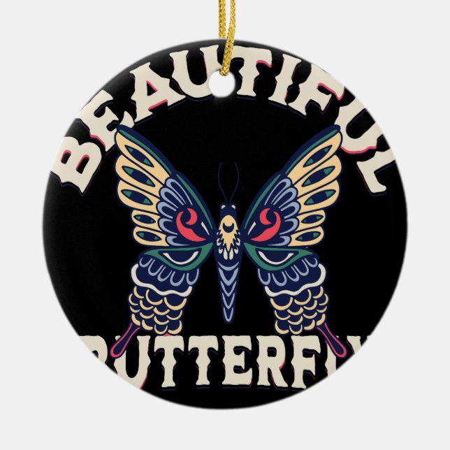 vacker-butterfly-retro-vektor-konstillustration- julgransprydnad keramik (Framsidan)