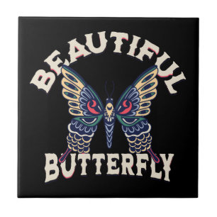 vacker-butterfly-retro-vektor-konstillustration- kakelplatta