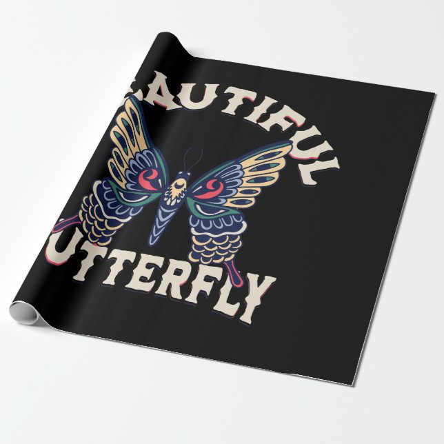 vacker-butterfly-retro-vektor-konstillustration- presentpapper (Utrullad)
