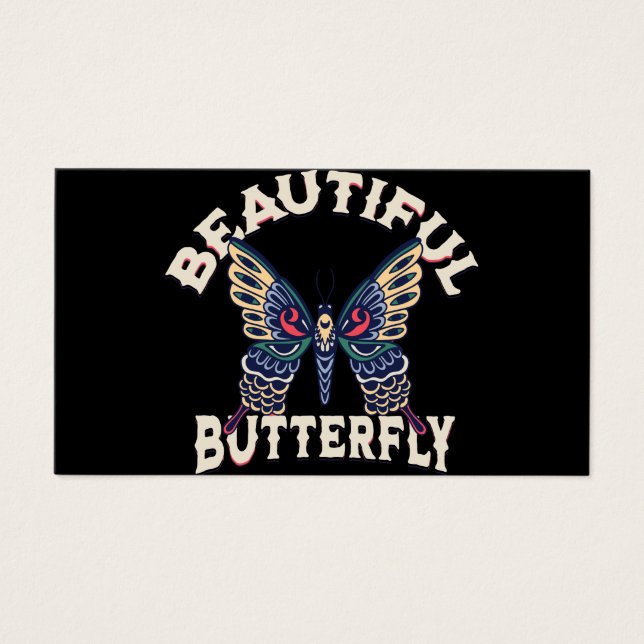 vacker-butterfly-retro-vektor-konstillustration- visitkort (Framsidan)