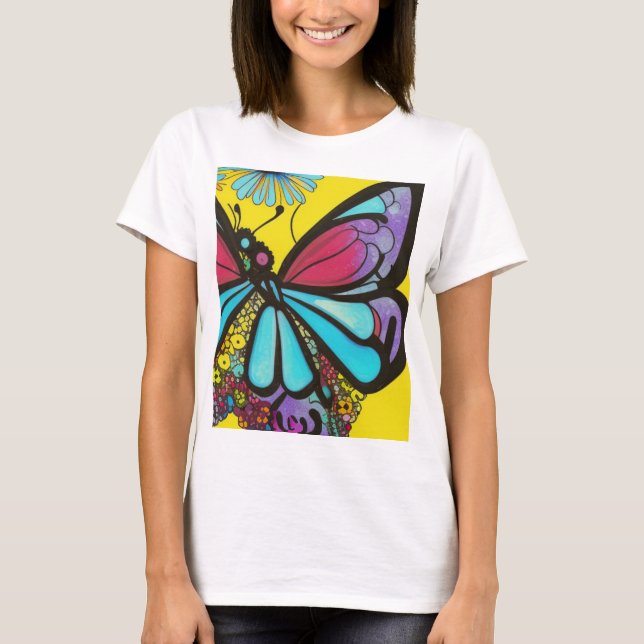 Vacker Butterfly T Shirt (Framsida)
