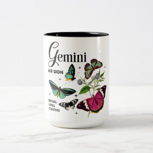 Vacker Butterfly Zodiac Traits/Gemini Två-Tonad Mugg