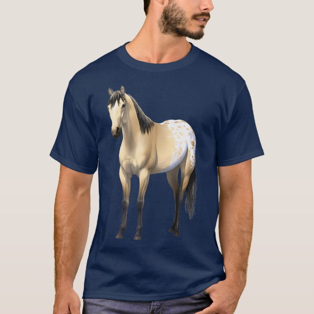 Vacker Buttermilk Buckskin Appaloosa Horse T Shirt (Framsida)