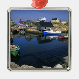Vacker by Peggy's Cove med hamn Julgransprydnad Metall
