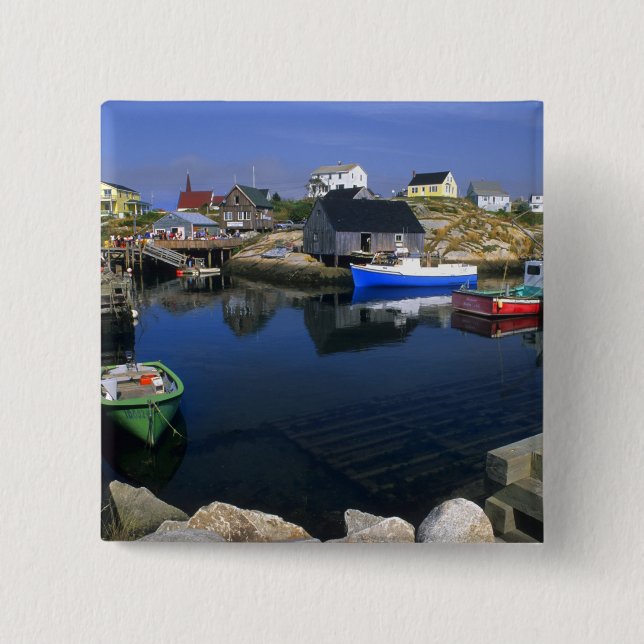 Vacker by Peggy's Cove med hamn Knapp (Framsida)