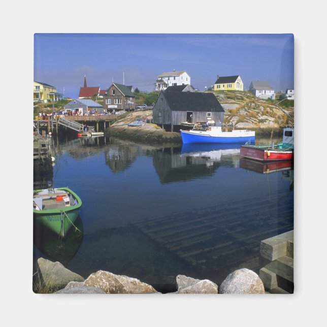 Vacker by Peggy's Cove med hamn Magnet (Framsidan)