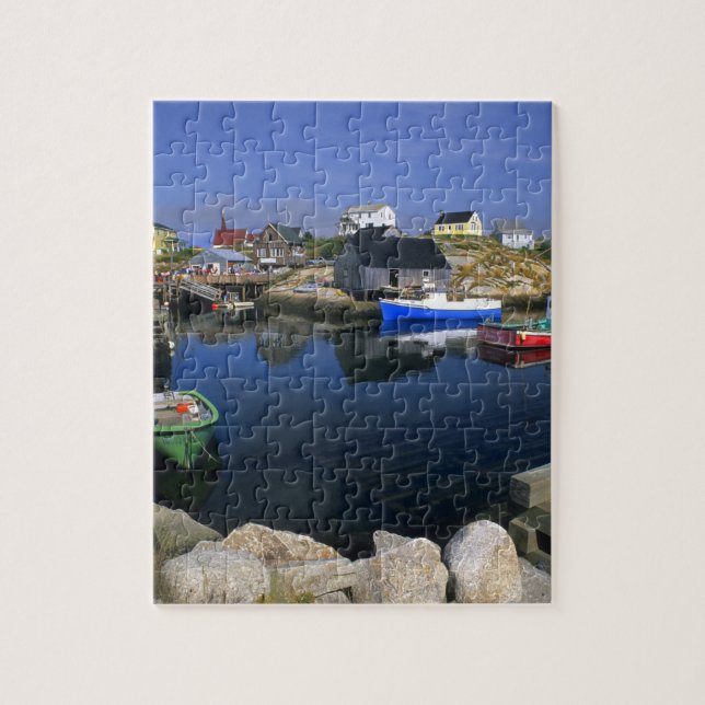 Vacker by Peggy's Cove med hamn Pussel (Vertikal)