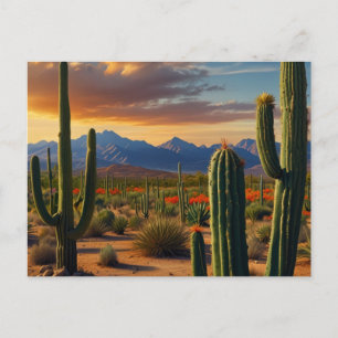 Vacker Cactus Desert Vykort
