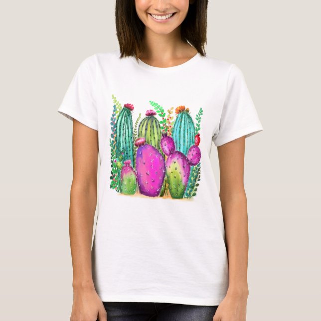 Vacker Cactus T-Shirt (Framsida)