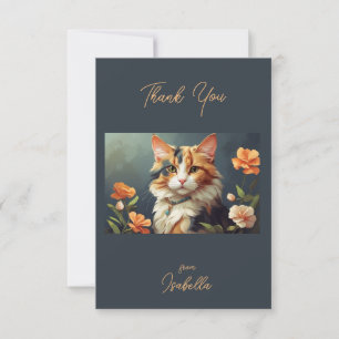 Vacker Calico Cat Tack Kort