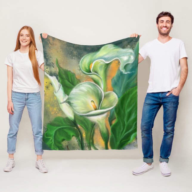 Vacker Calla Lily Flower Fleece Blanket (På plats)