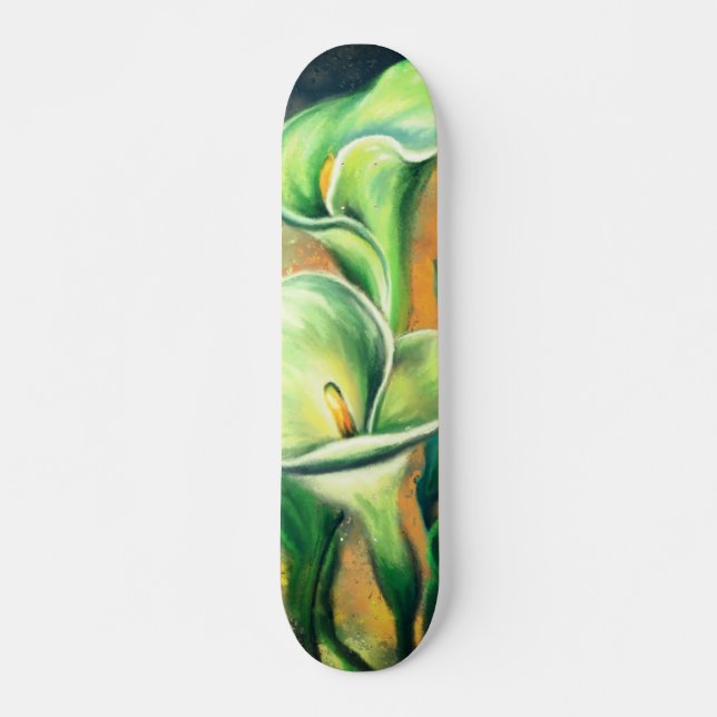 Vacker Calla Lily Flower - Migned Teckning Art - Mini Skateboard Bräda 18,5 Cm (Framsida)