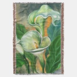 Vacker Calla Lily Flower Throw Blanket Painting Filt