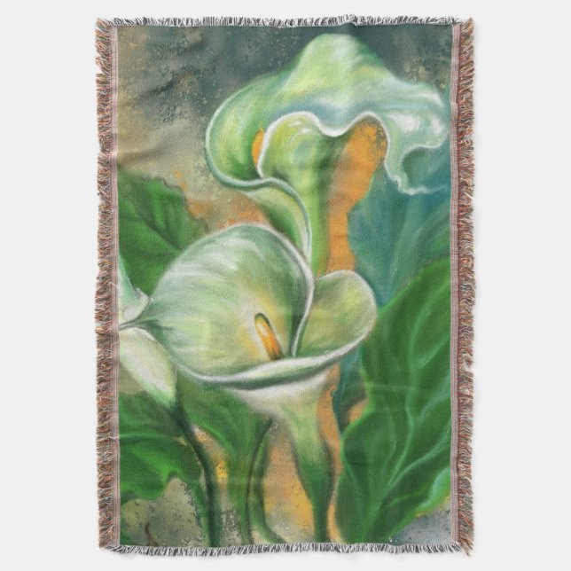 Vacker Calla Lily Flower Throw Blanket Painting Filt (Framsidan Vertikal)