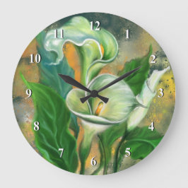 Vacker Calla Lily Flower Wall Clock - Målning Stor Klocka