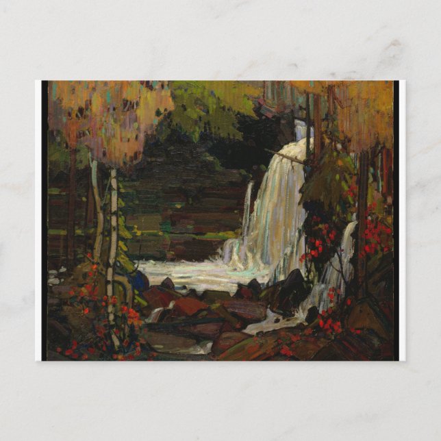 Vacker Canadian Waterfall liggande Tom Thomson Vykort (Framsida)
