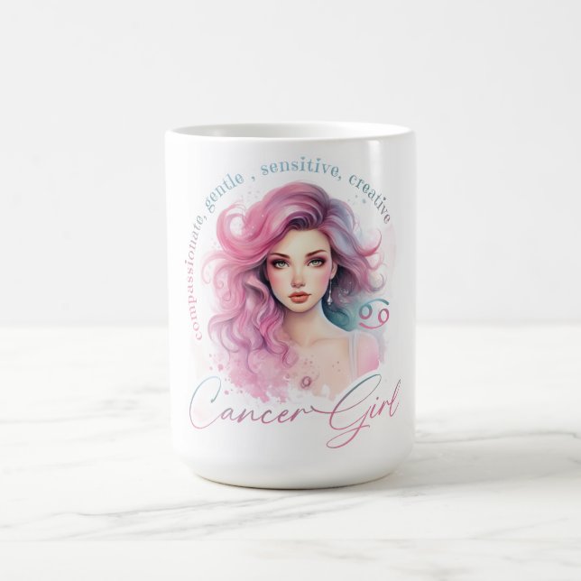 Vacker Cancerflicka Med Egenskaper Kaffemugg (Center)