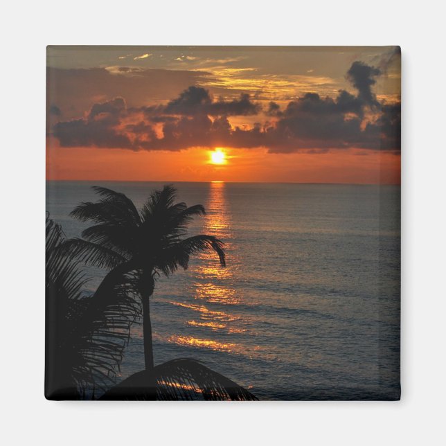 Vacker Cancun Sunset Magnet (Framsidan)