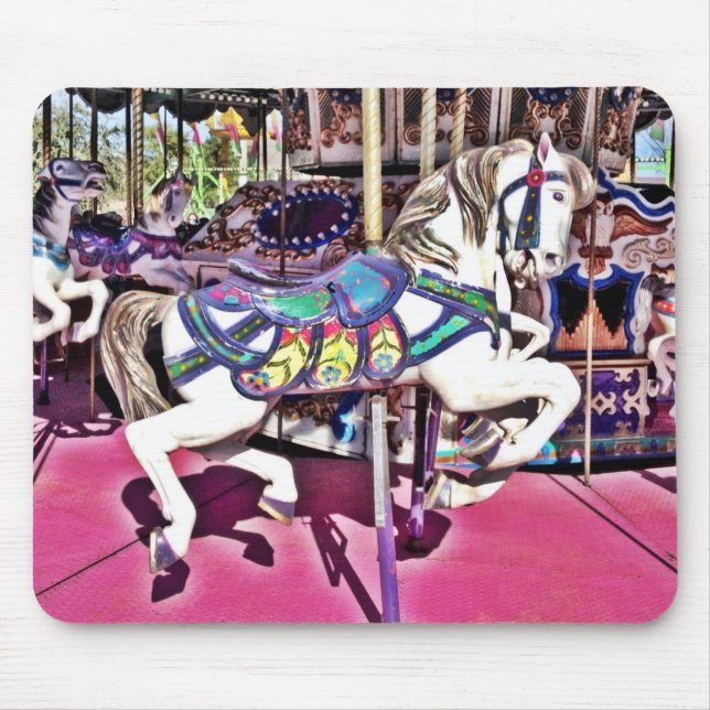 Vacker Carousel Horse Carnival Mousepad Musmatta (Framsidan)