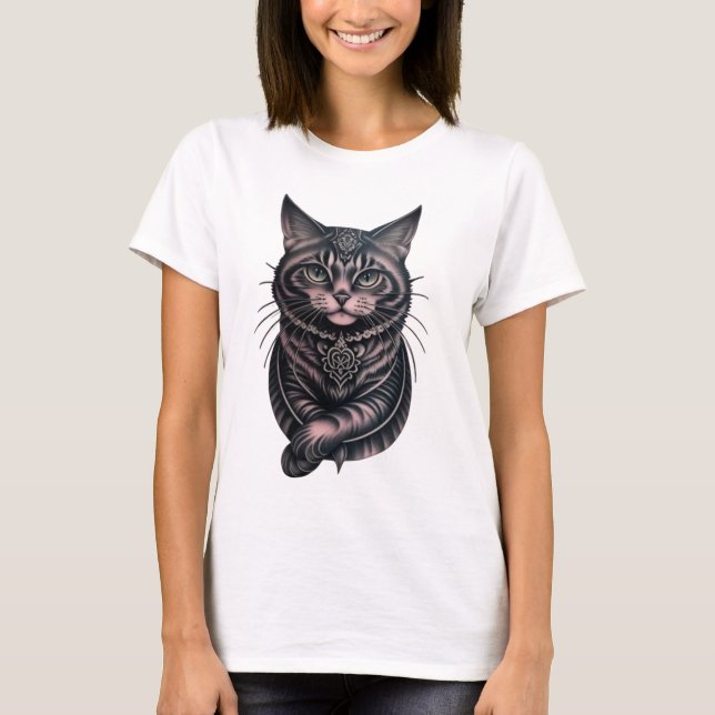 Vacker Cat Tshirt T Shirt (Framsida)