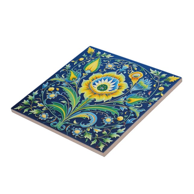 💙 Vacker Celestial Harmony Iznik Kakelplatta (Sidan)