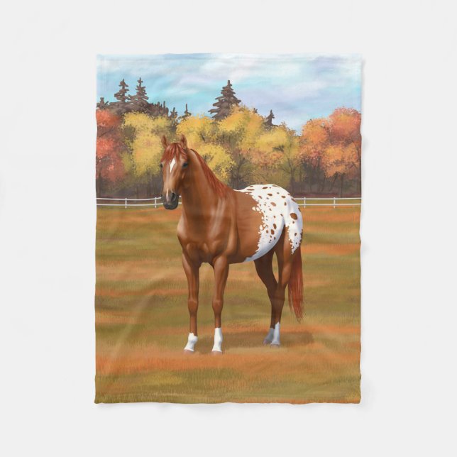 Vacker Chestnut Appaloosa Horse Fleecefilt (Framsidan)