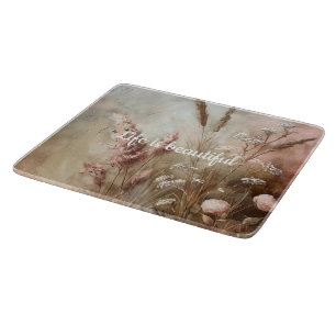 Vacker Chic Beige Rosa Boho Blommig