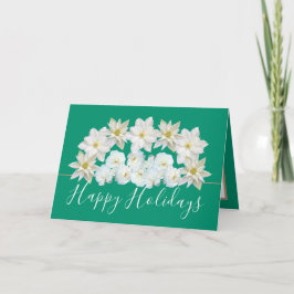 Vacker Chic Blommig Bukett Vit Blomma Högtid Kort