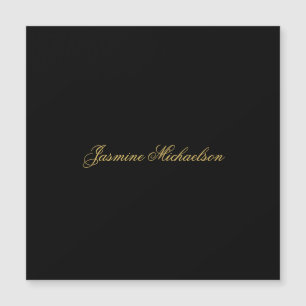 Vacker Chic Kalligrafi Namn Svart & Guld