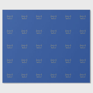 Vacker Chic Kalligrafi Par Namn Blå & Guld Presentpapper