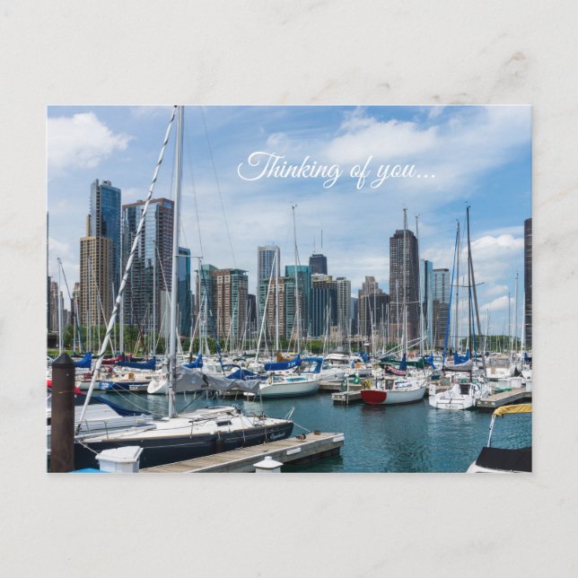 Vacker Chicago Harbor Tänker på dig vykort (Framsida)