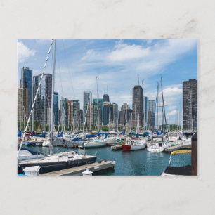 Vacker Chicago Harbour Postcard Vykort