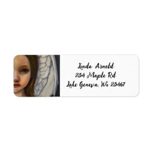 Vacker Child Angel Returadress Etikett