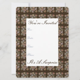 Vacker chokladblommig pappersinbjudan inbjudningar