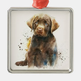 VACKER CHOKLADFÄRGAD LABRADOR RETRIEVER HUND JULGRANSPRYDNAD METALL