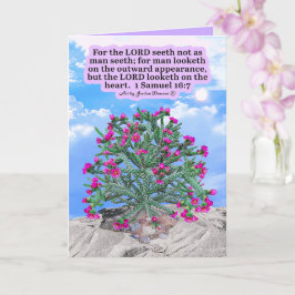 Vacker Cholla-kaktus Skriftställe 1 Samuel 16:7 Kort