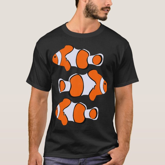 Vacker clownfisk mönster t shirt (Framsida)