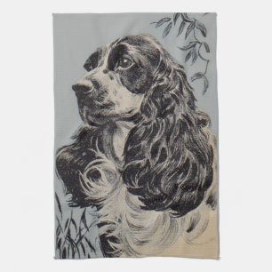 vacker cocker-spaniel kökshandduk