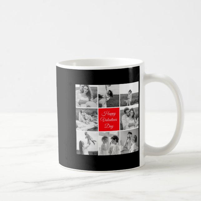 Vacker Collage Par Foto Glad Alla Hjärtans Dag T Kaffemugg (Höger)
