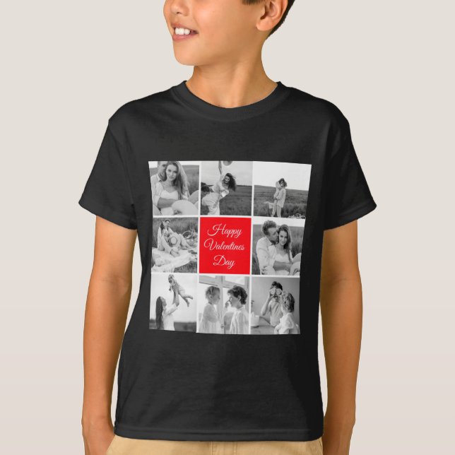 Vacker Collage Par Foto Glad Alla Hjärtans Dag T Shirt (Framsida)