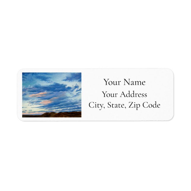 Vacker Colorado Mountain Sunset View Returadress Etikett (Framsidan)